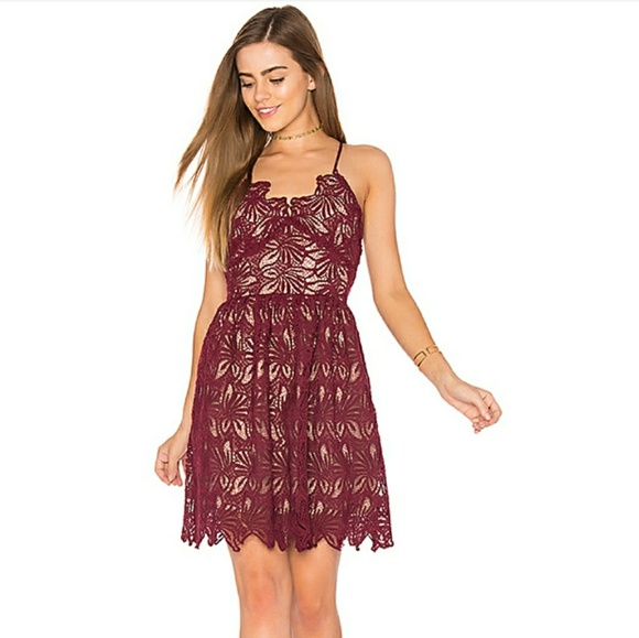 J.O.A. Dresses & Skirts - Revolve J.O.A. Burgundy/Red lace cocktail dress